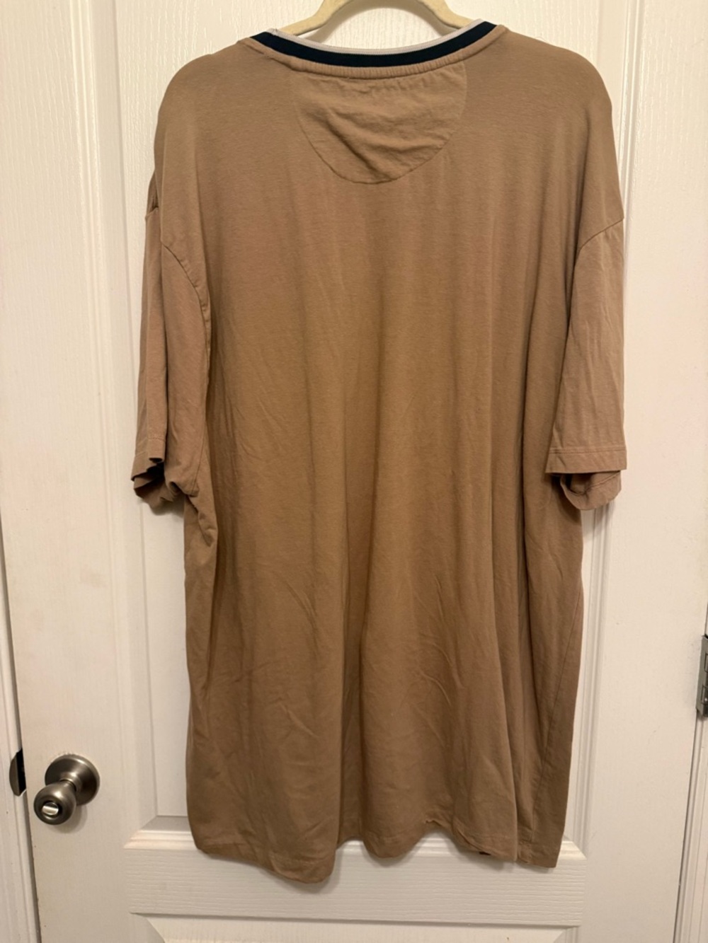 Free Planet Mens 4X Big & Tall Pocket T-Shirt Contrast Ringer Neck Brown - Picture 2 of 6